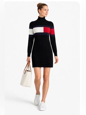 Tommy Hilfiger Knit Turtleneck Sweater Dress, NWT, S